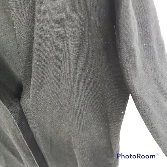 Nasty gal solid black button front cardigan with star print elbows size M - Picture 5 of 7